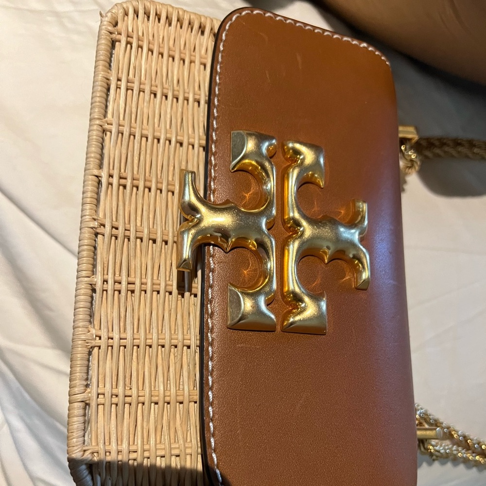 Tory burch elenor straw and leather